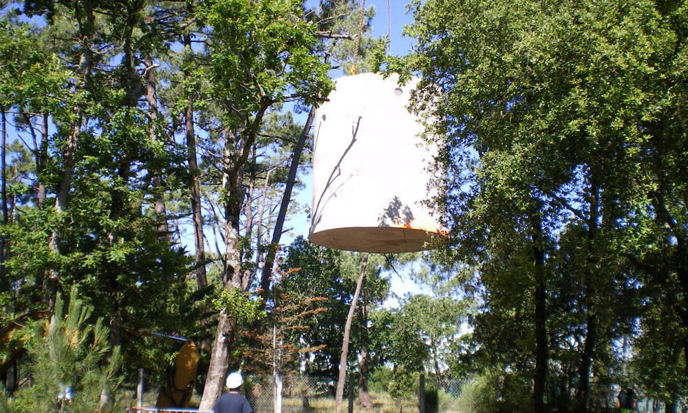 Pose d’un poste de refoulement monobloc.dans un camping.